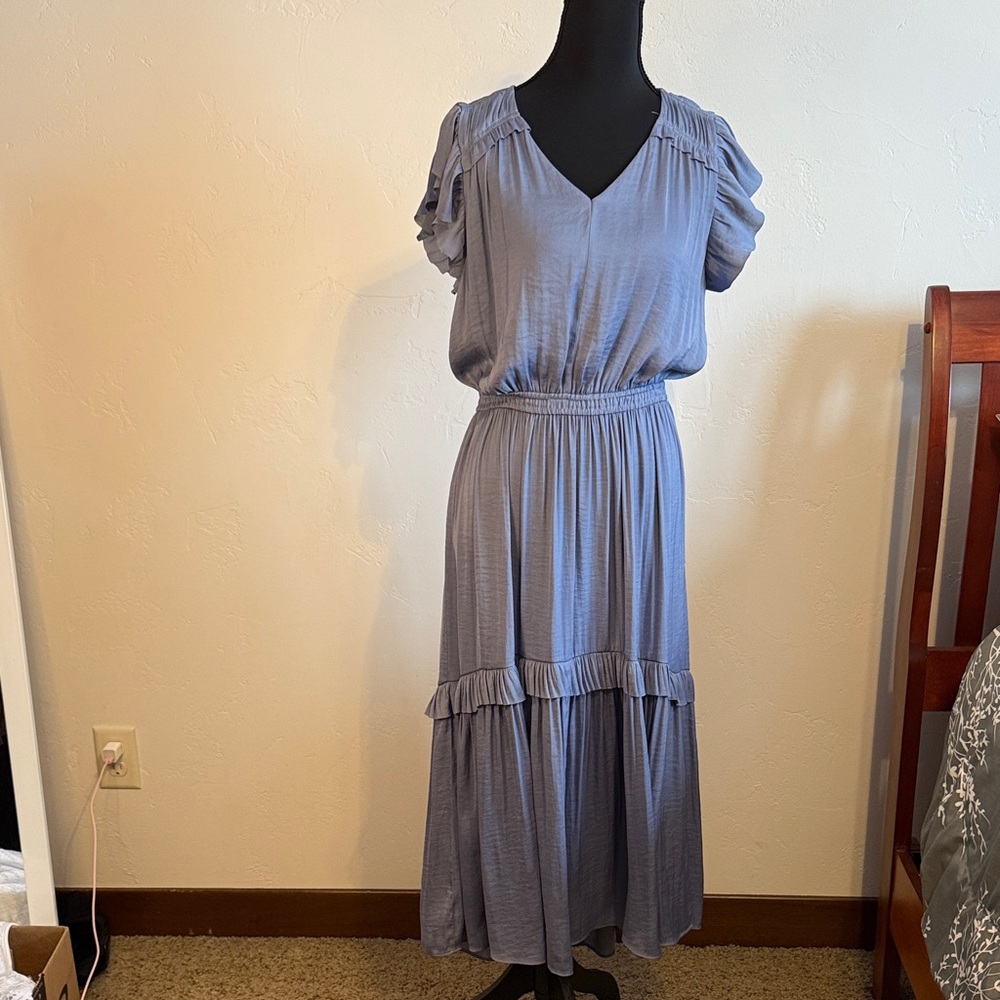 Simply Vera Vera Wang Elegant Blue Midi Dress